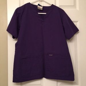 Landau size medium purple scrub top